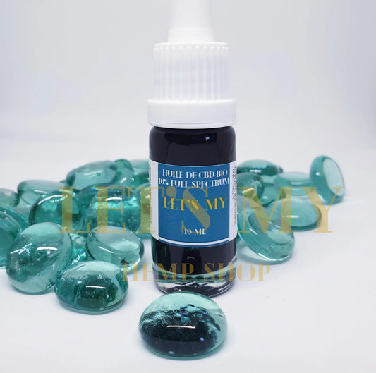 Huile de CBD Bio 10% full spectrum - Organic Vegan origine France
Apaissant, relaxant